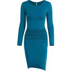 Missufe Women's Size XL Casual Blue Long Sleeve Ru